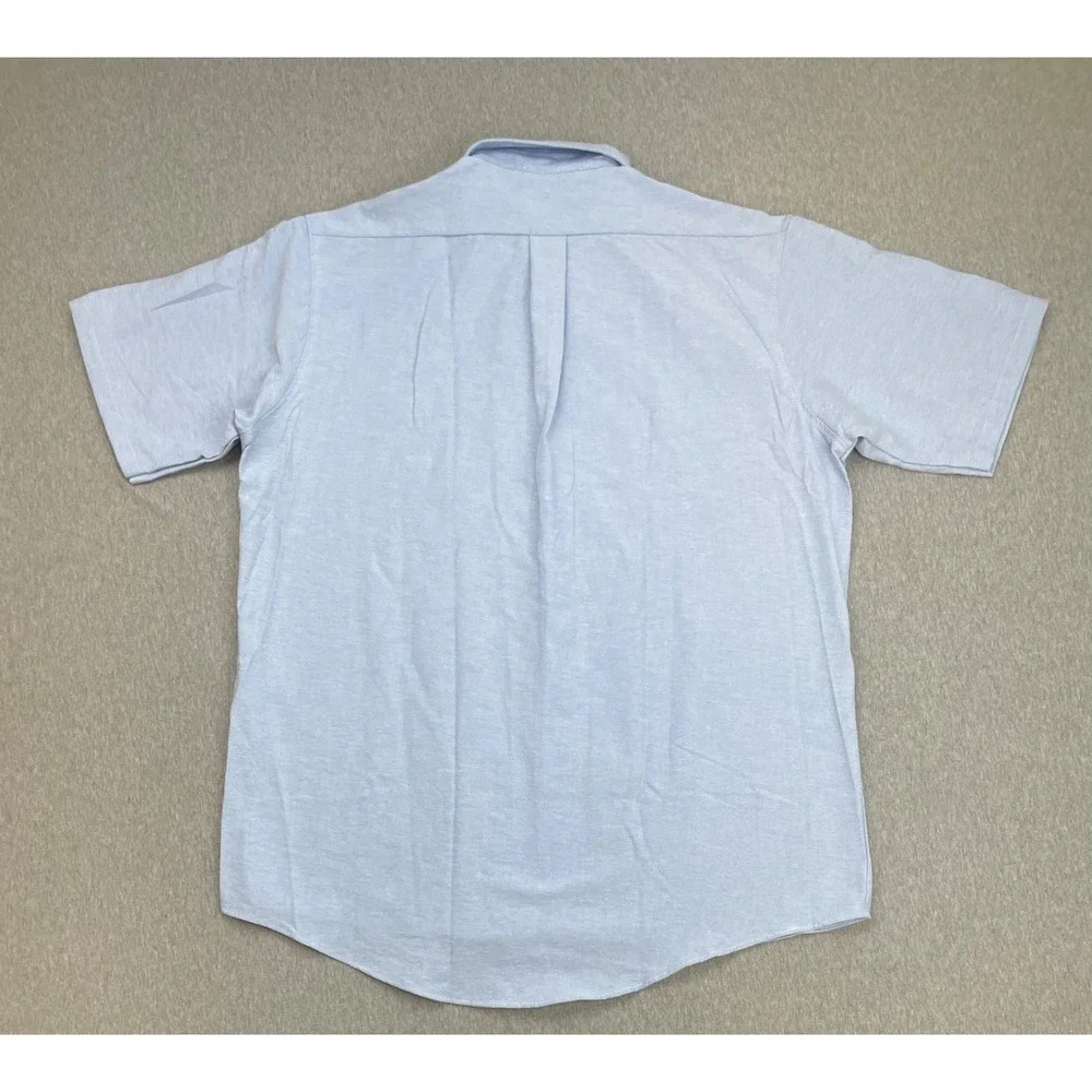 Red Kap Shirt Mens Large (17) Cotton Blend Oxford OCBD Short Sleeve